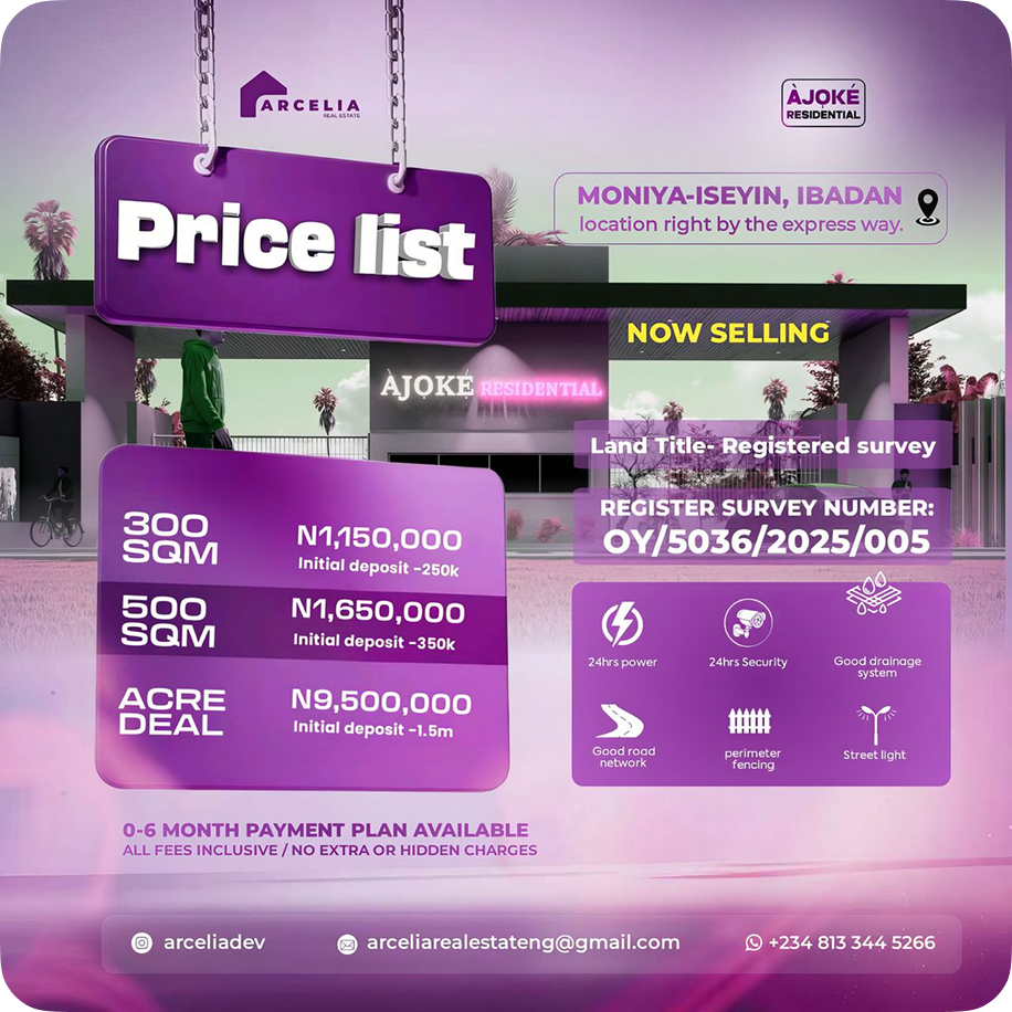 Ajoke Residential Price Banner